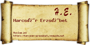 Harcsár Erzsébet névjegykártya